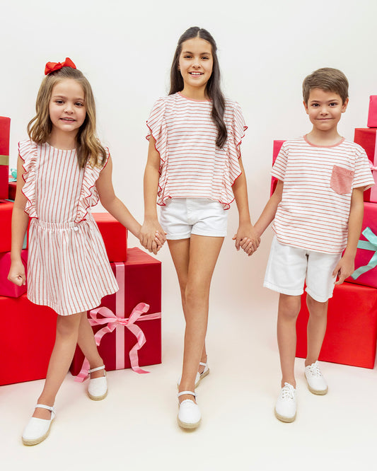 Remera Euge Rayas Roja