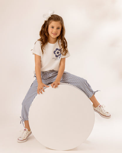 Babucha Ana Denim Rayas Azul