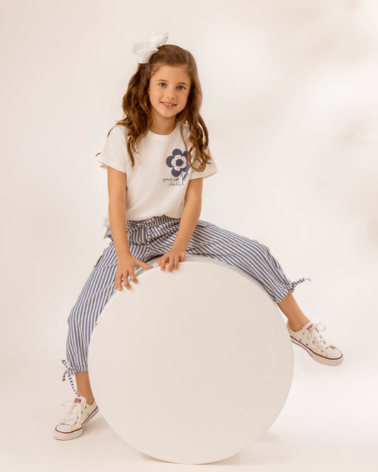 Babucha Ana Denim Rayas Azul
