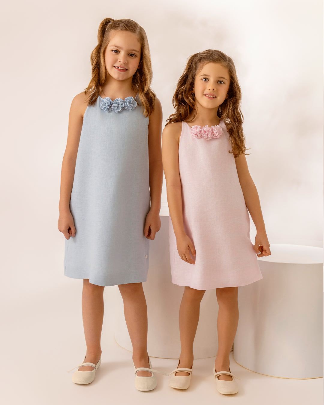 Vestido Emma Lino Blue Aura