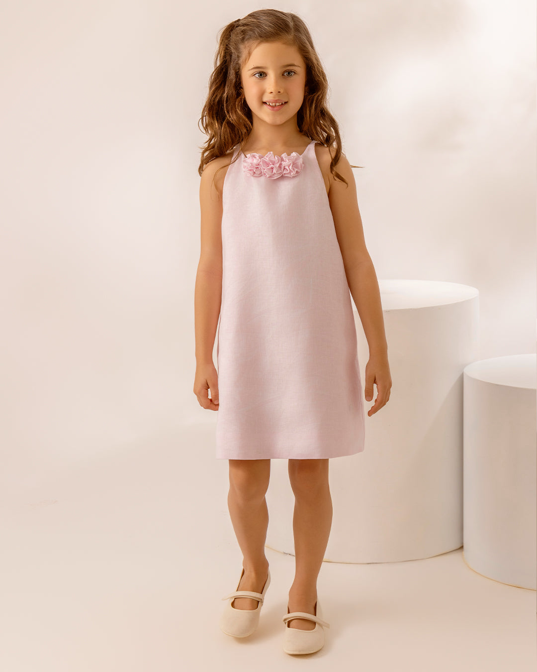 Vestido Emma Lino Rosa