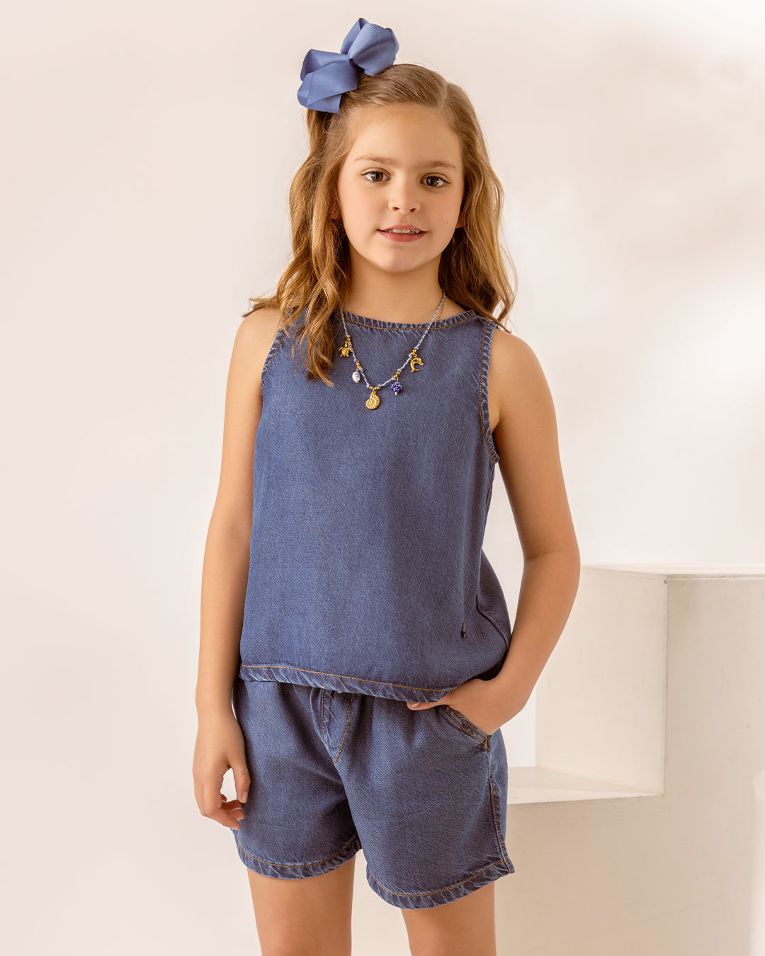 Blusa Pao Denim Azul