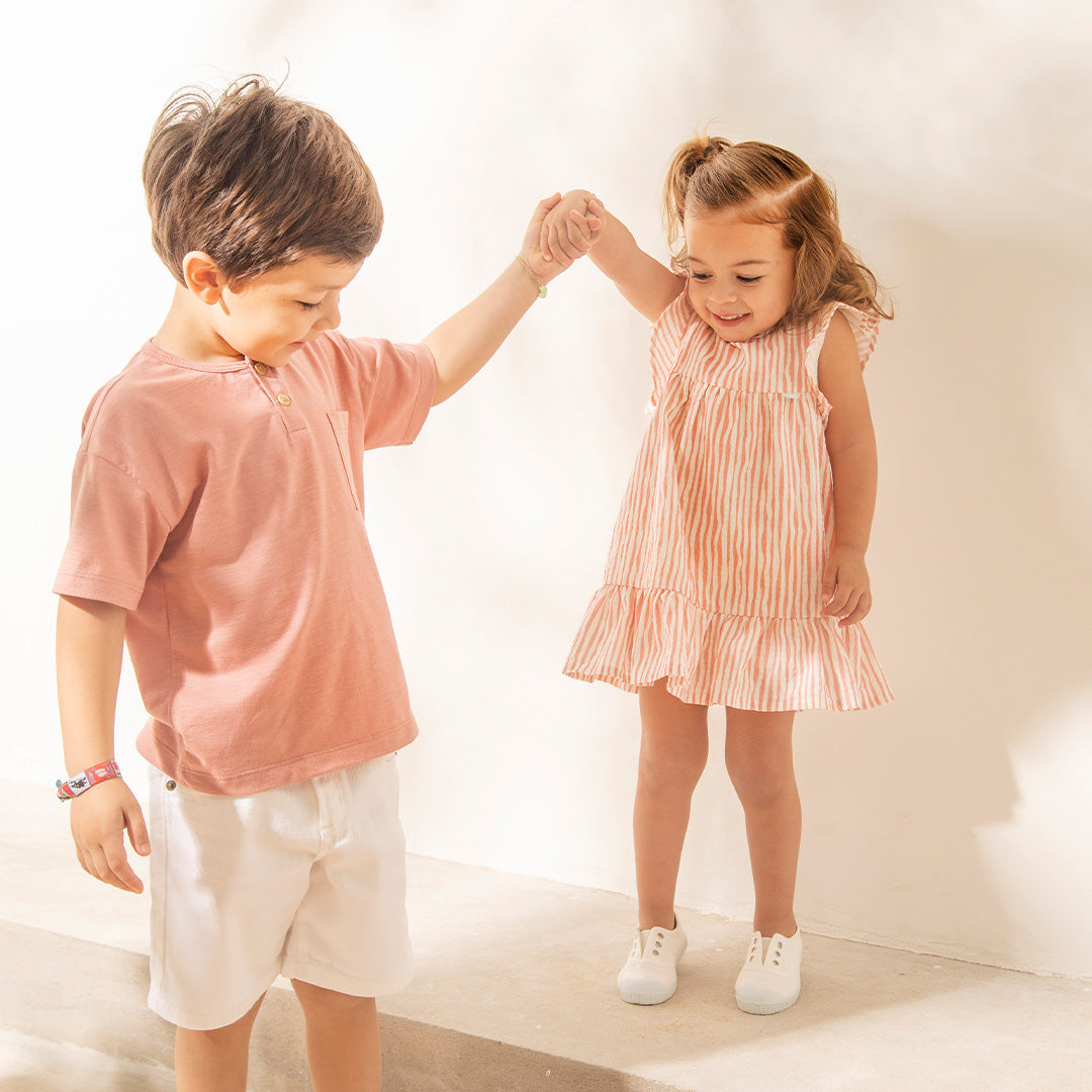 Vestido Marta Anarruga Rayas Rosa