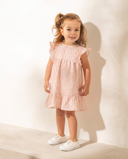 Vestido Marta Anarruga Rayas Rosa