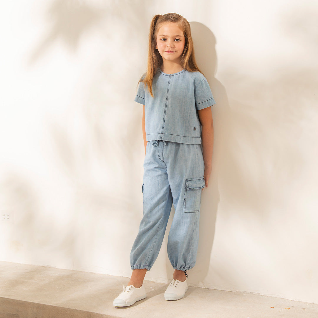 Babucha Ana Denim Celeste