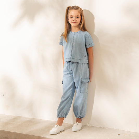 Babucha Ana Denim Celeste