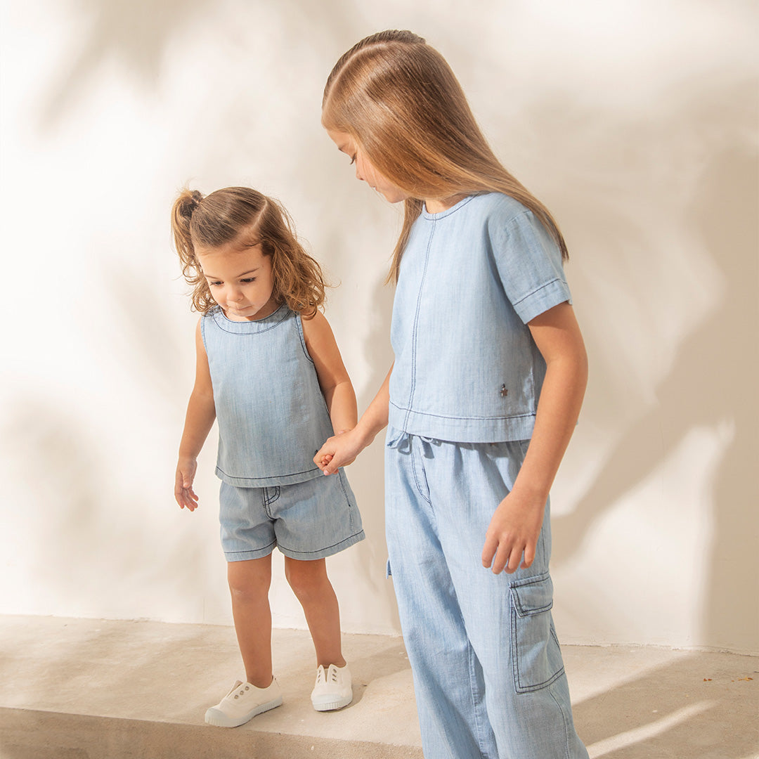 Blusa Ana Denim Celeste