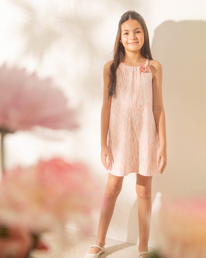 Vestido Emma Anarruga Rayas Rosa