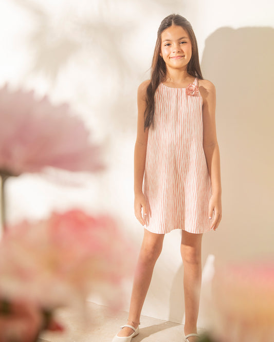 Vestido Emma Anarruga Rayas Rosa