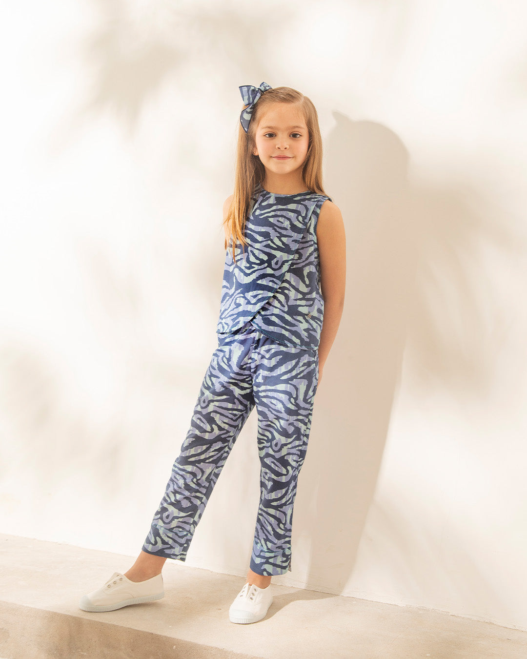 Babucha Lucia Print Azul y Aqua