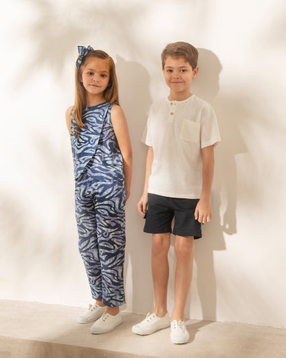 Babucha Lucia Print Azul y Aqua