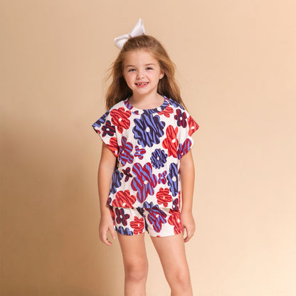 Short morley flores coral azul