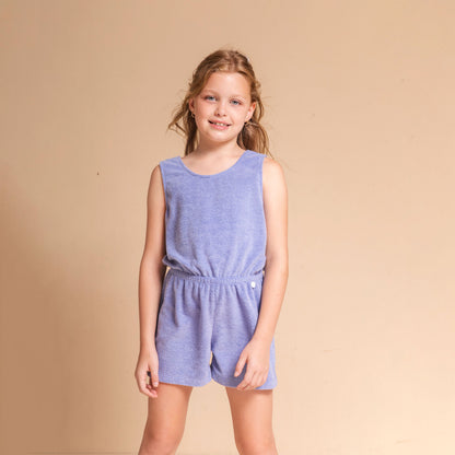 Mameluco towel moños azul denim
