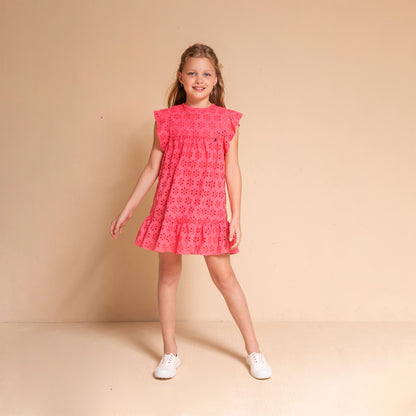 Vestido Marta Broderie rosa