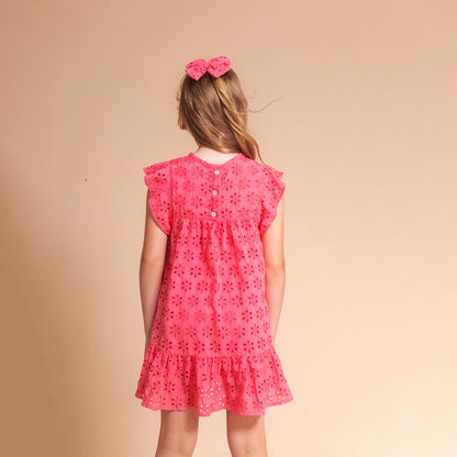 Vestido Marta Broderie rosa