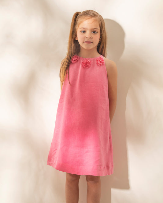 Vestido Emma Lino Rosa