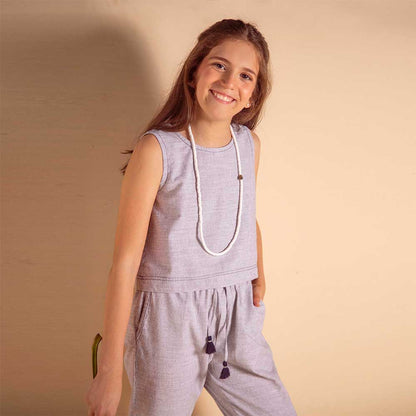 Blusa Lazo Mil Rayas Gris