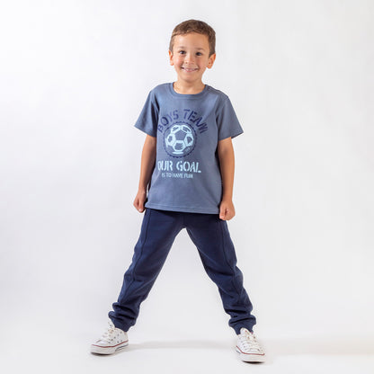 Remera Varon Azul Goal Manga Corta