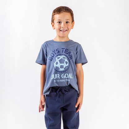 Remera Varon Azul Goal Manga Corta