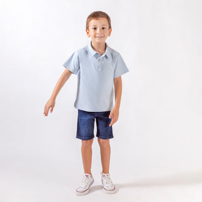 Remera Polo Celeste