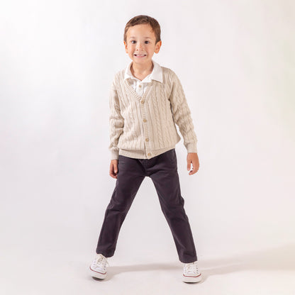 Cardigan Maximo Trenza Beige