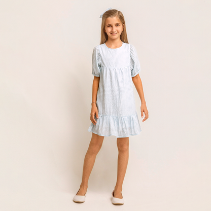 Vestido Marta Vichy Celeste