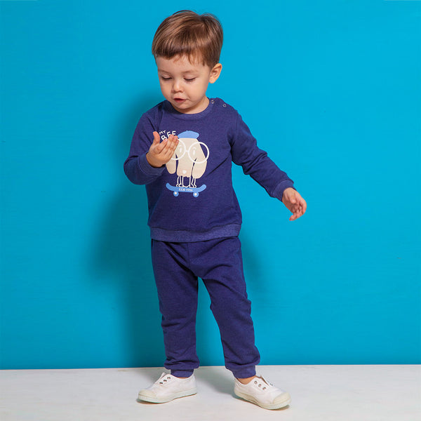 Conjunto de Buzo Perrito Azul