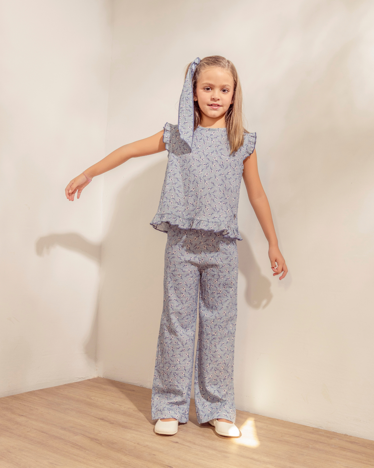 Blusa Samoa Flores Azul