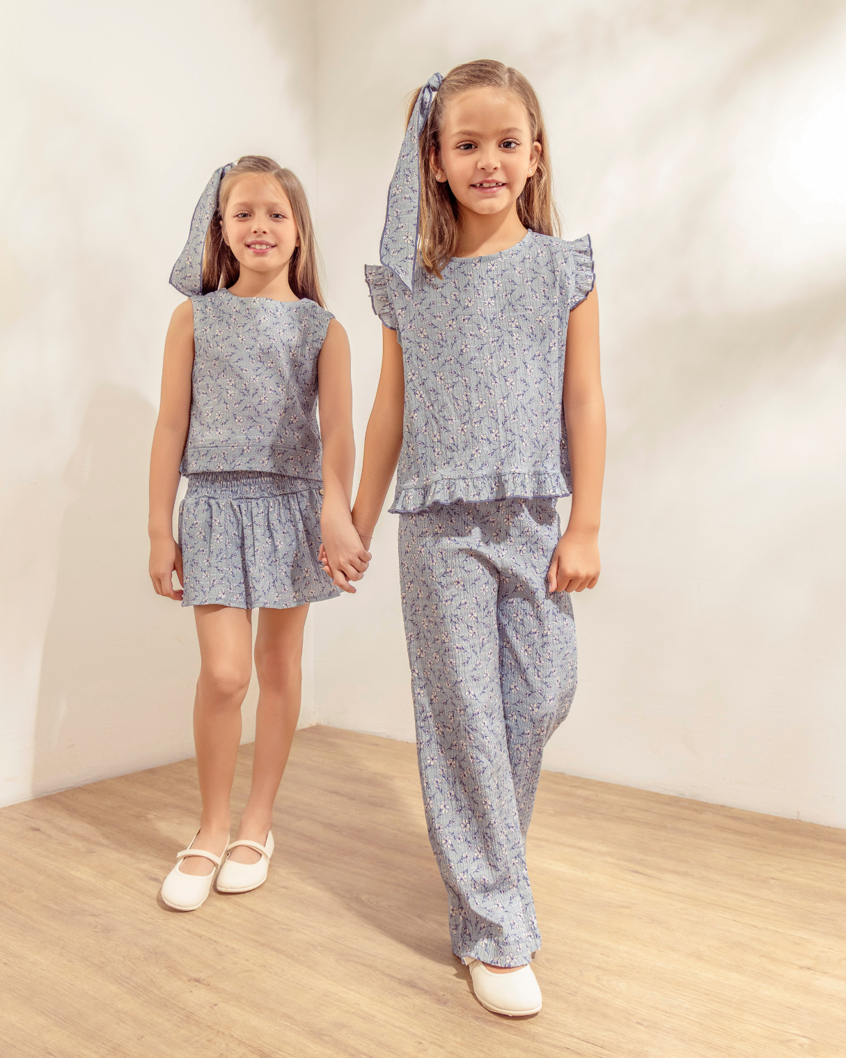 Pantalon Samoa Flores Celeste