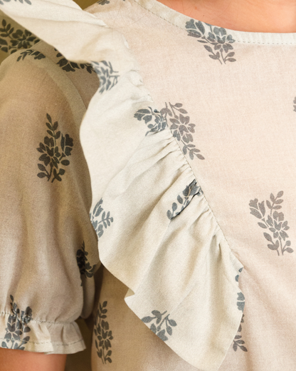 Blusa Silvia Floral Gris