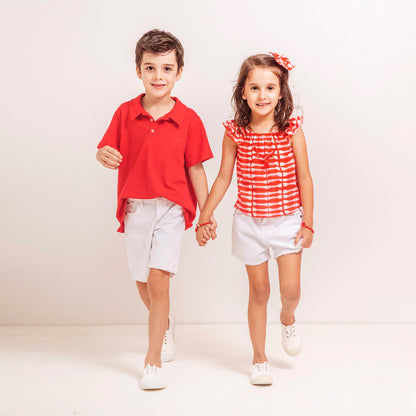 Remera Polo pique rojo