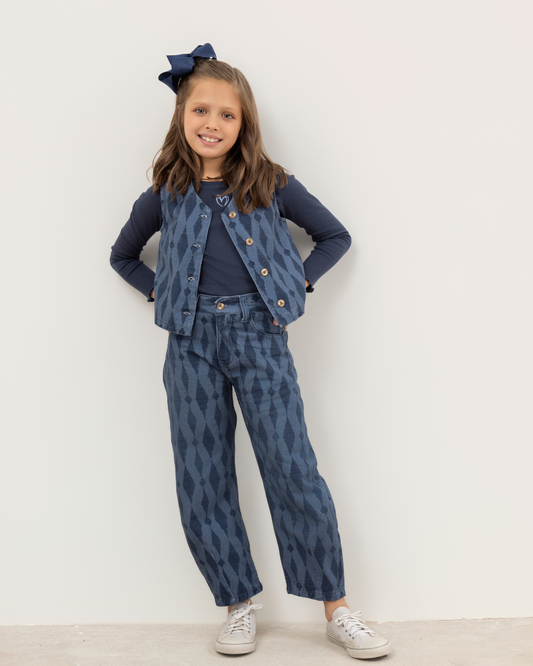 Chaleco Belen Rombos Azul