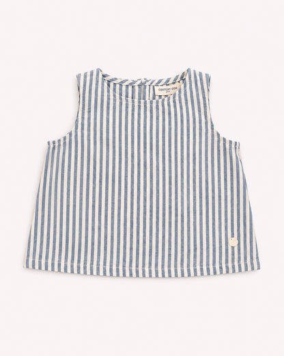 Blusa Pao Rayas Denim Azul