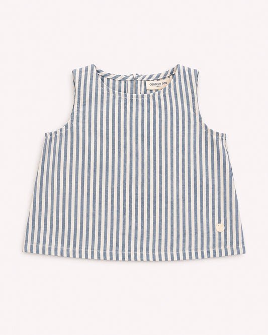 Blusa Pao Rayas Denim Azul