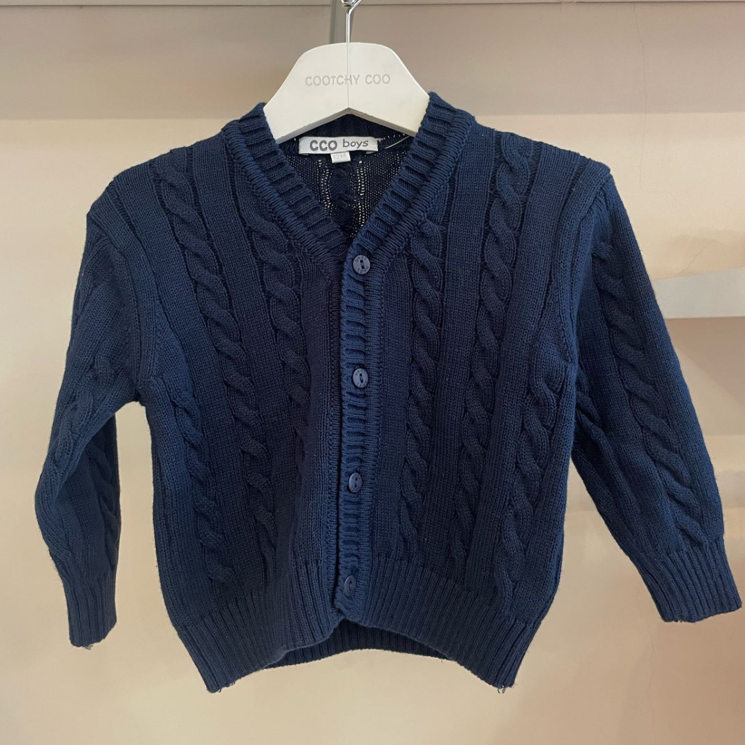 Cardigan Maximo Trenza Azul Marino