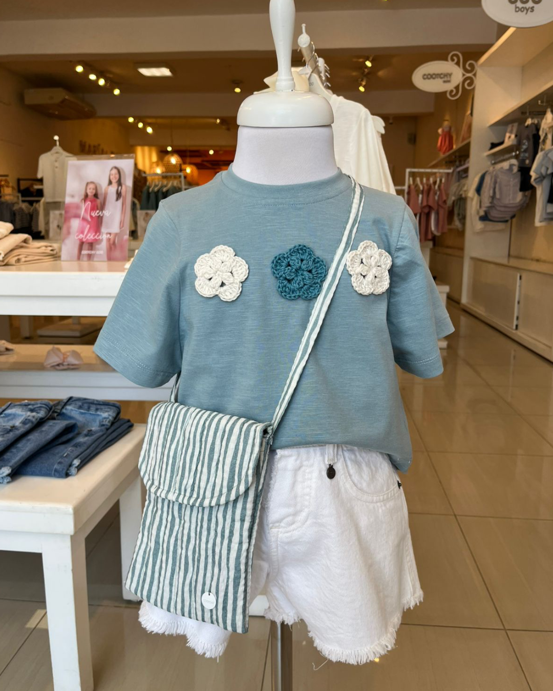 Carterita Matelasse Anarruga Rayas Aqua