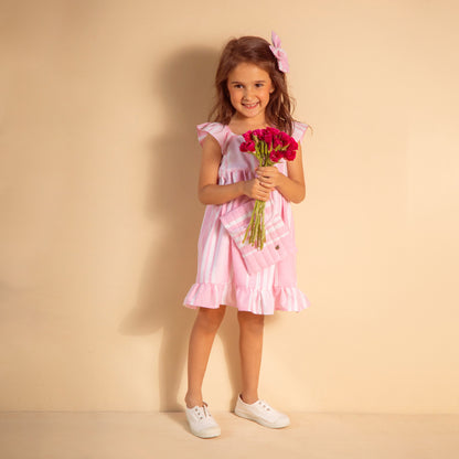 Vestido Rayas Rosa Blanco