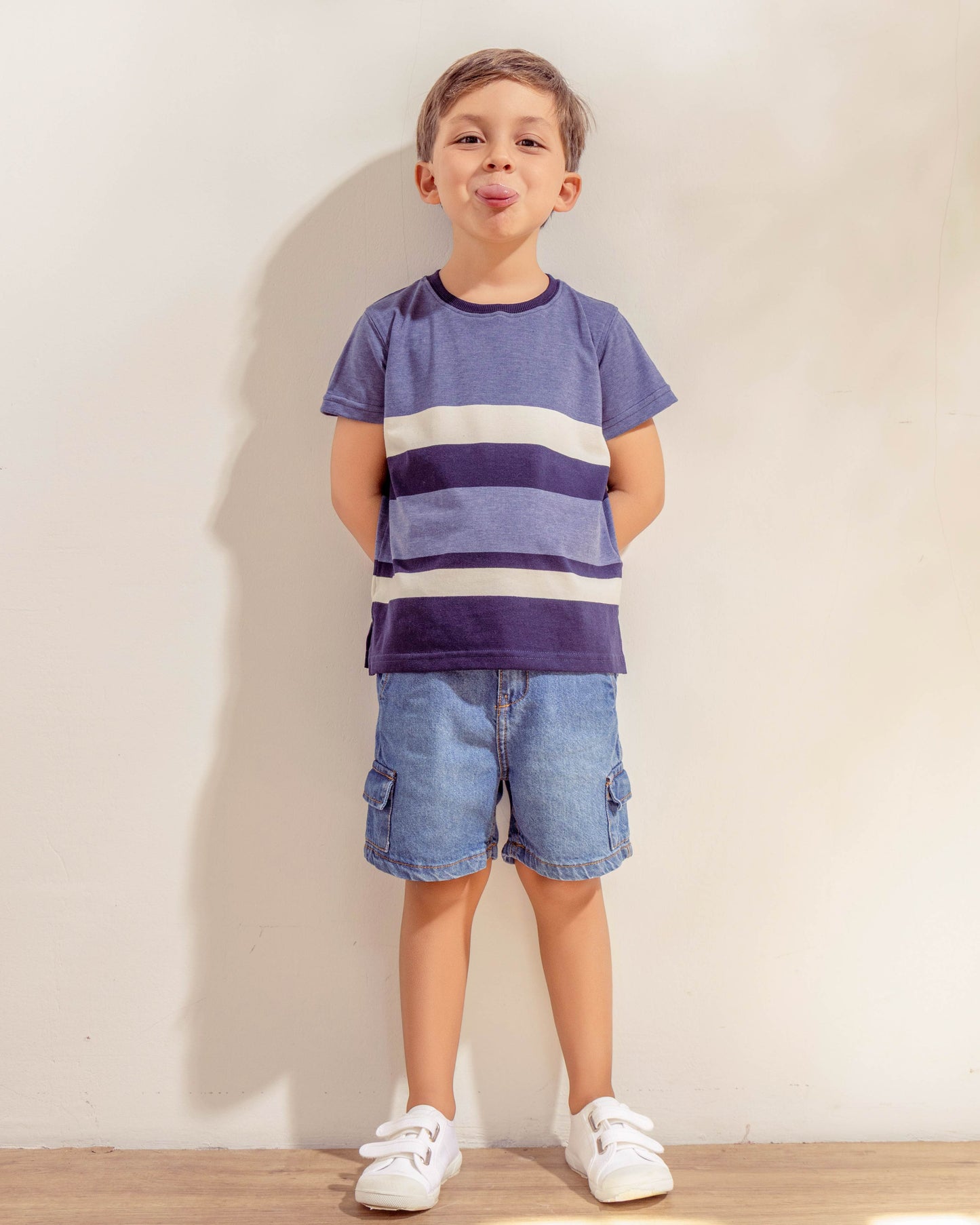 Remera Varón Rayas Azul