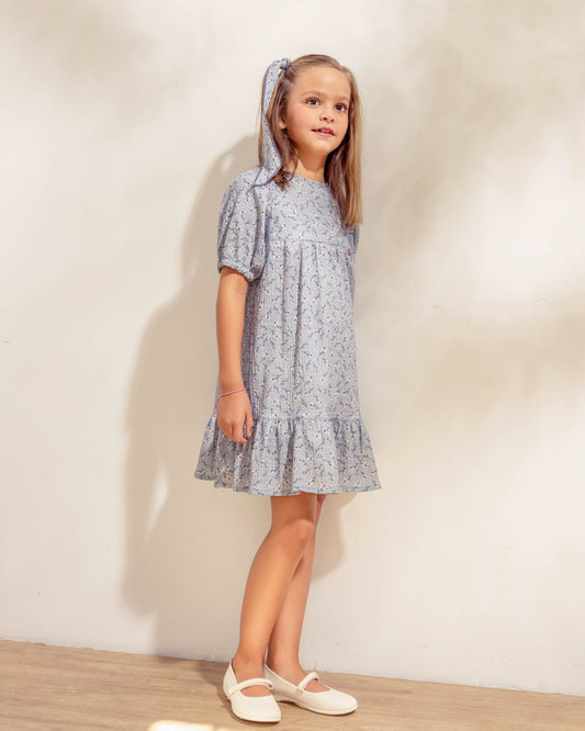 Vestido Marta Flores Celeste