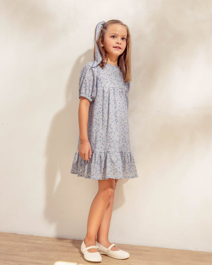 Vestido Marta Flores Celeste