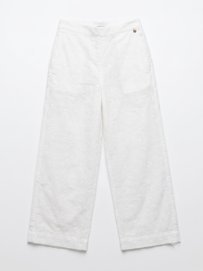 Pantalon Jurucha Broderie Natural