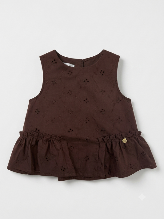 Blusa Ruti Broderie Chocolate