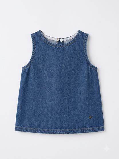 Blusa Pao Denim Azul