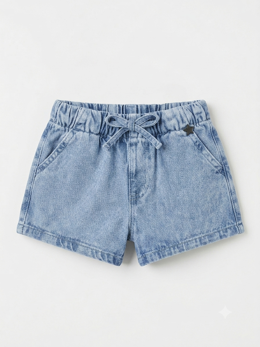Short Nina Denim Celeste