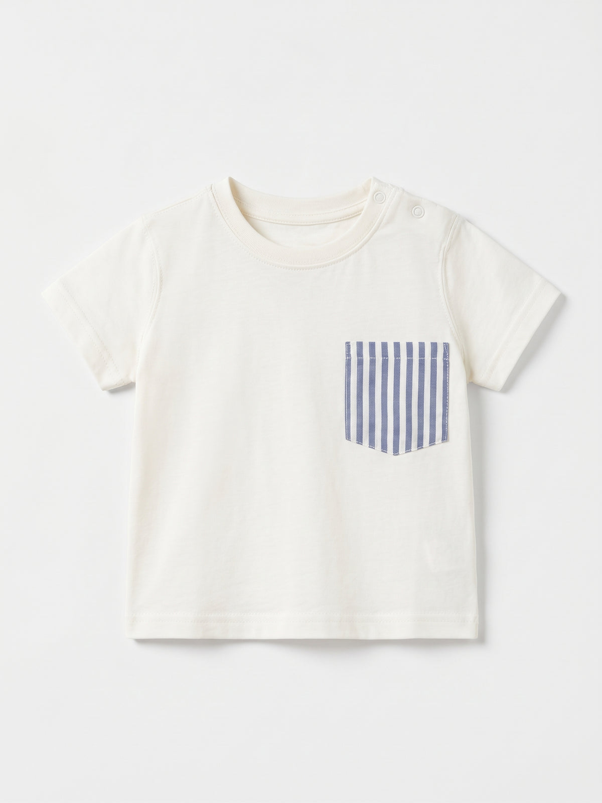 Remera Bebe Bolsillo Denim Rayas Azul
