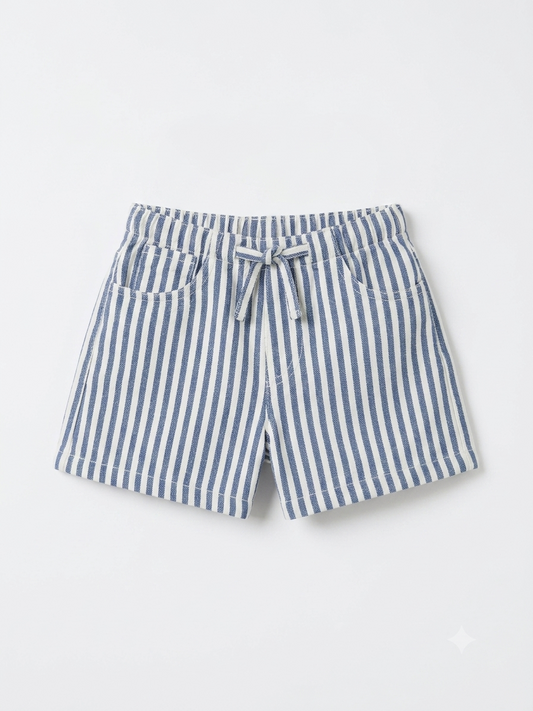Short Pao Denim Rayas Azul