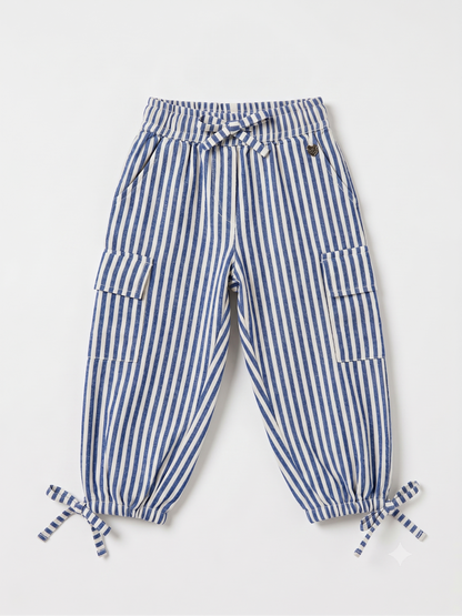 Babucha Ana Denim Rayas Azul