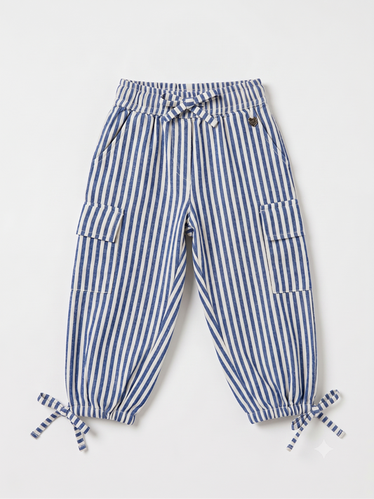 Babucha Ana Denim Rayas Azul