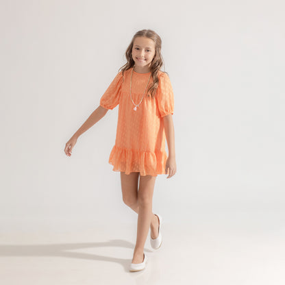 Vestido Marta brillito salmon