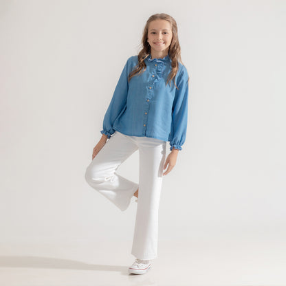 Camisa voladito Denim